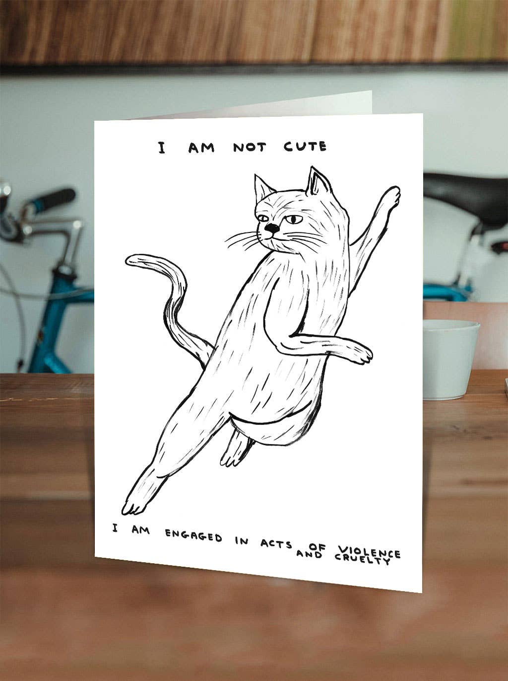Funny Greetings Card - I Am Not Cute by David Shrigley