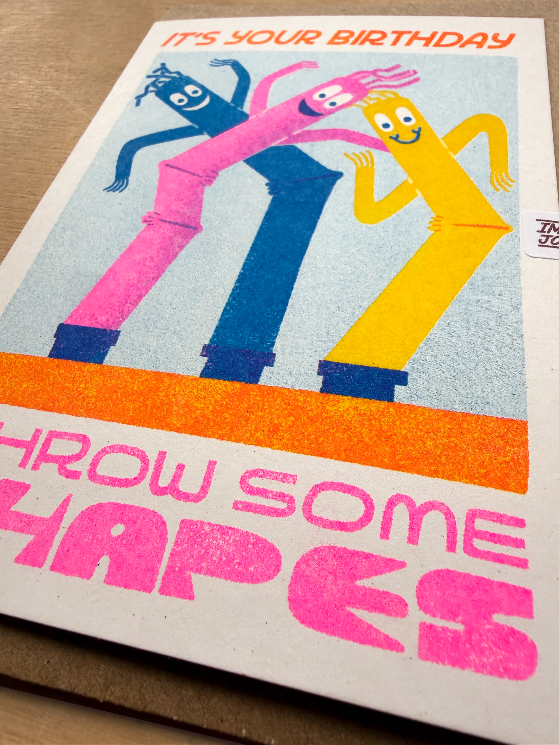 It's Your Birthday Throw Some Shapes Risograph card