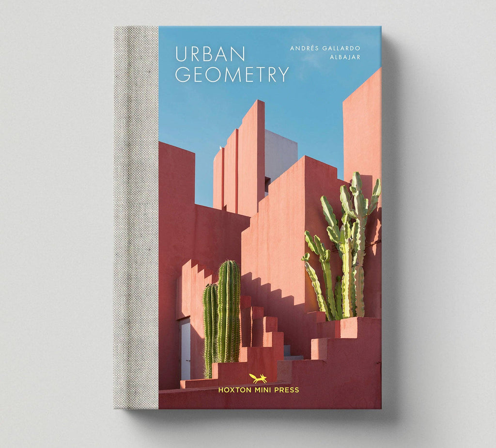 Book cover of 'Urban Geometry' with architectural design and cacti on a gray background