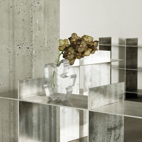 Draw Vase from Julius Værnæs for Normann Copenhagen available from mooch-y.  Placed on aluminium sideboard