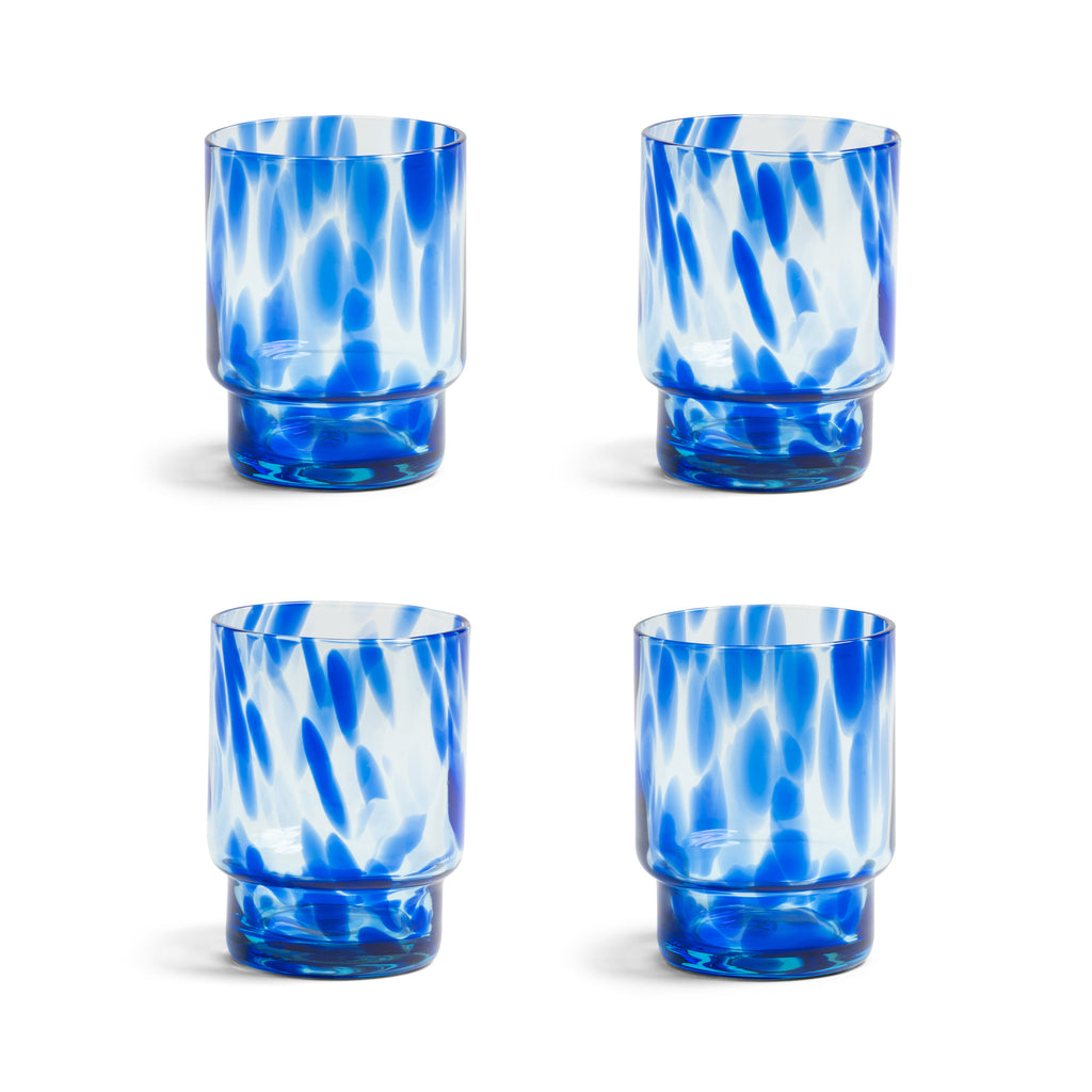 Tortoise Glass Blue Set of 4