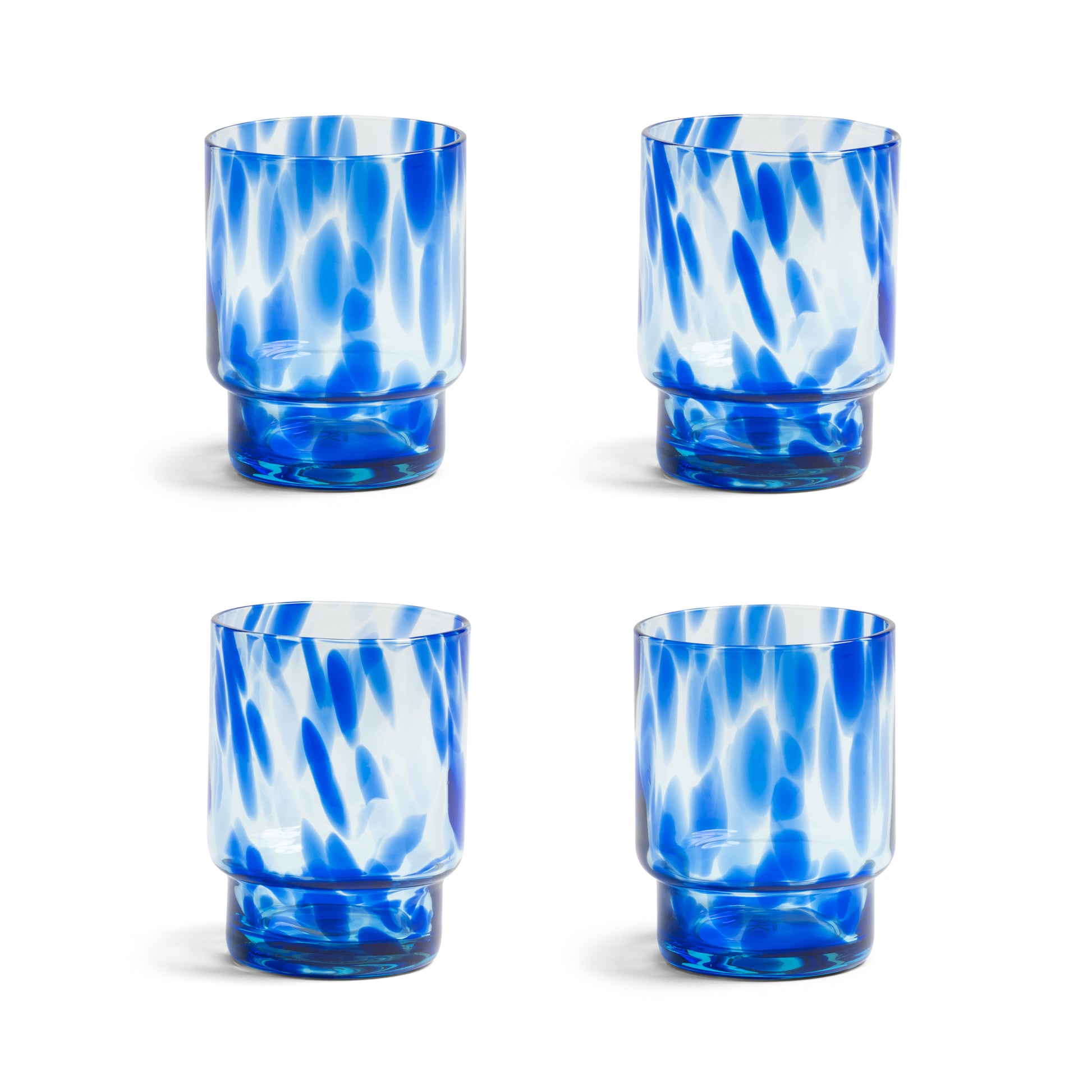 Tortoise Glass Blue Set of 4