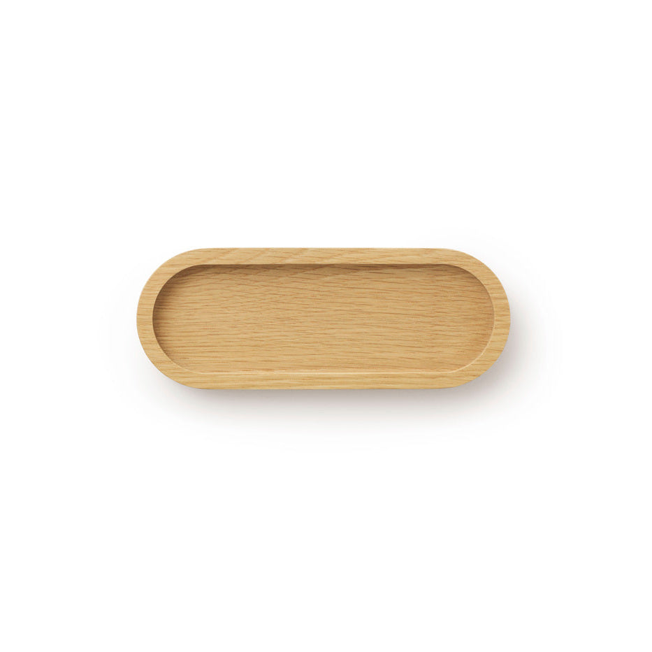 Wooden tray on a white background