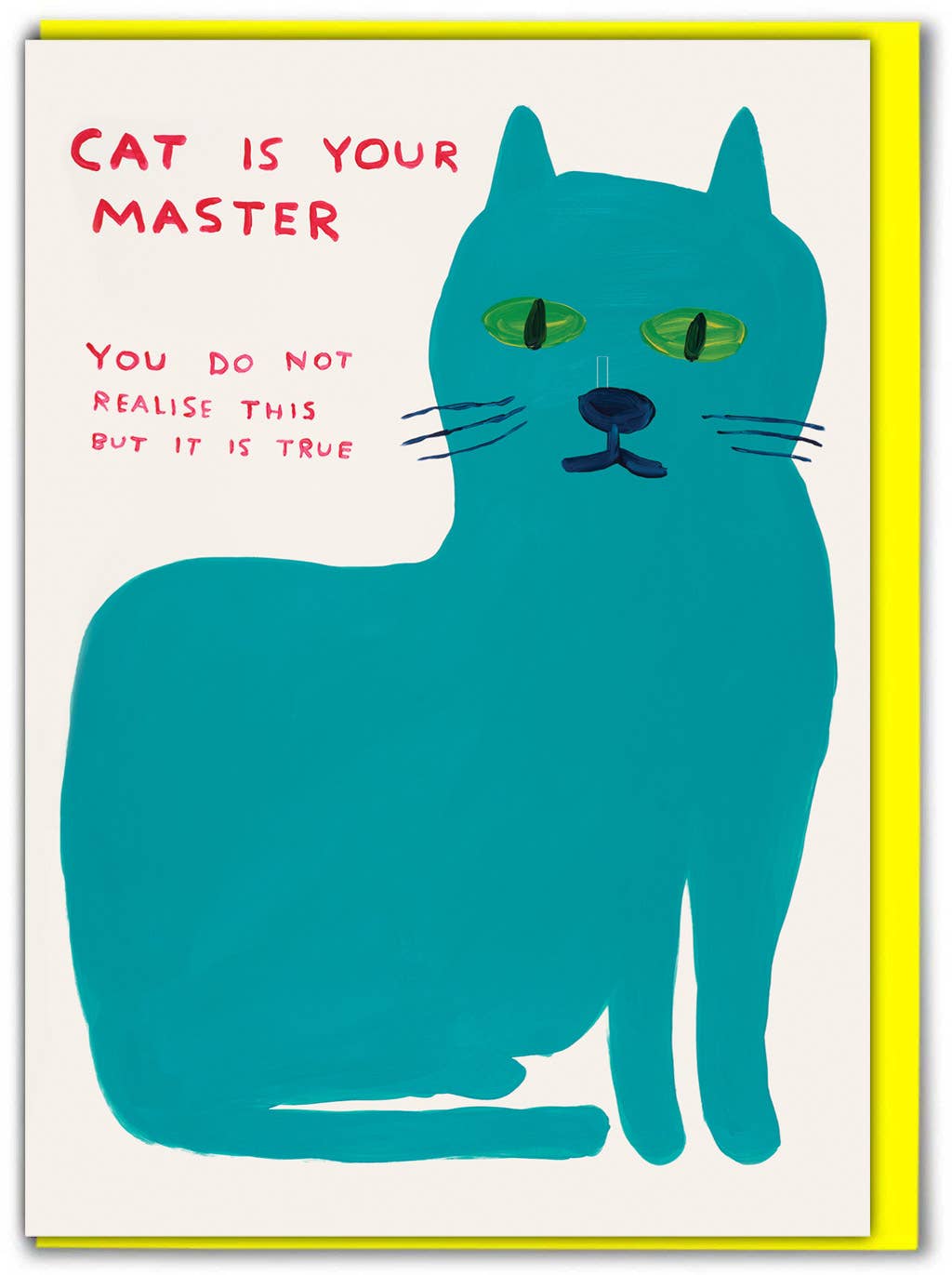 Funny Greetings Card By David Shrigley - Cat Master