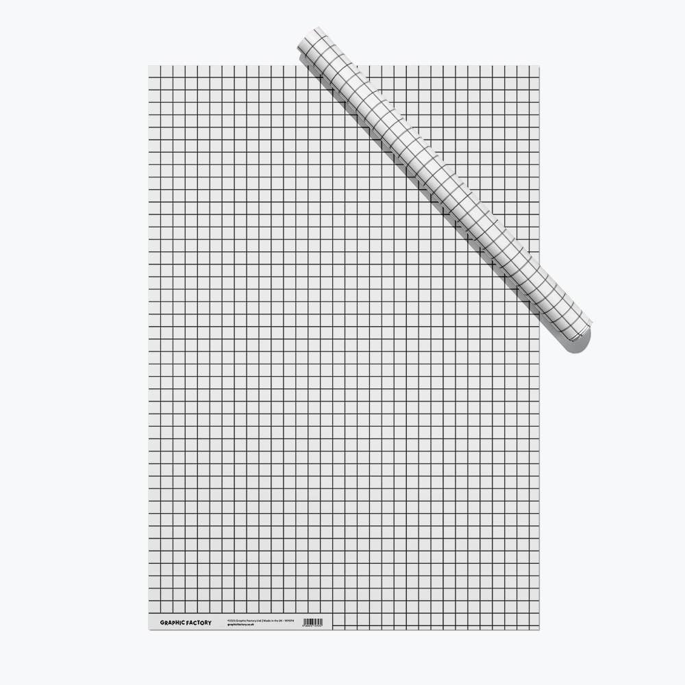 Graph Paper Gift Wrap – Black on White
