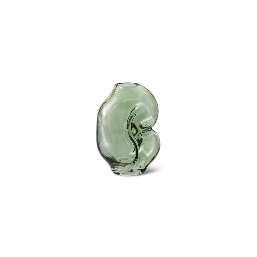 Gleam Glass Vase, Small, Olive