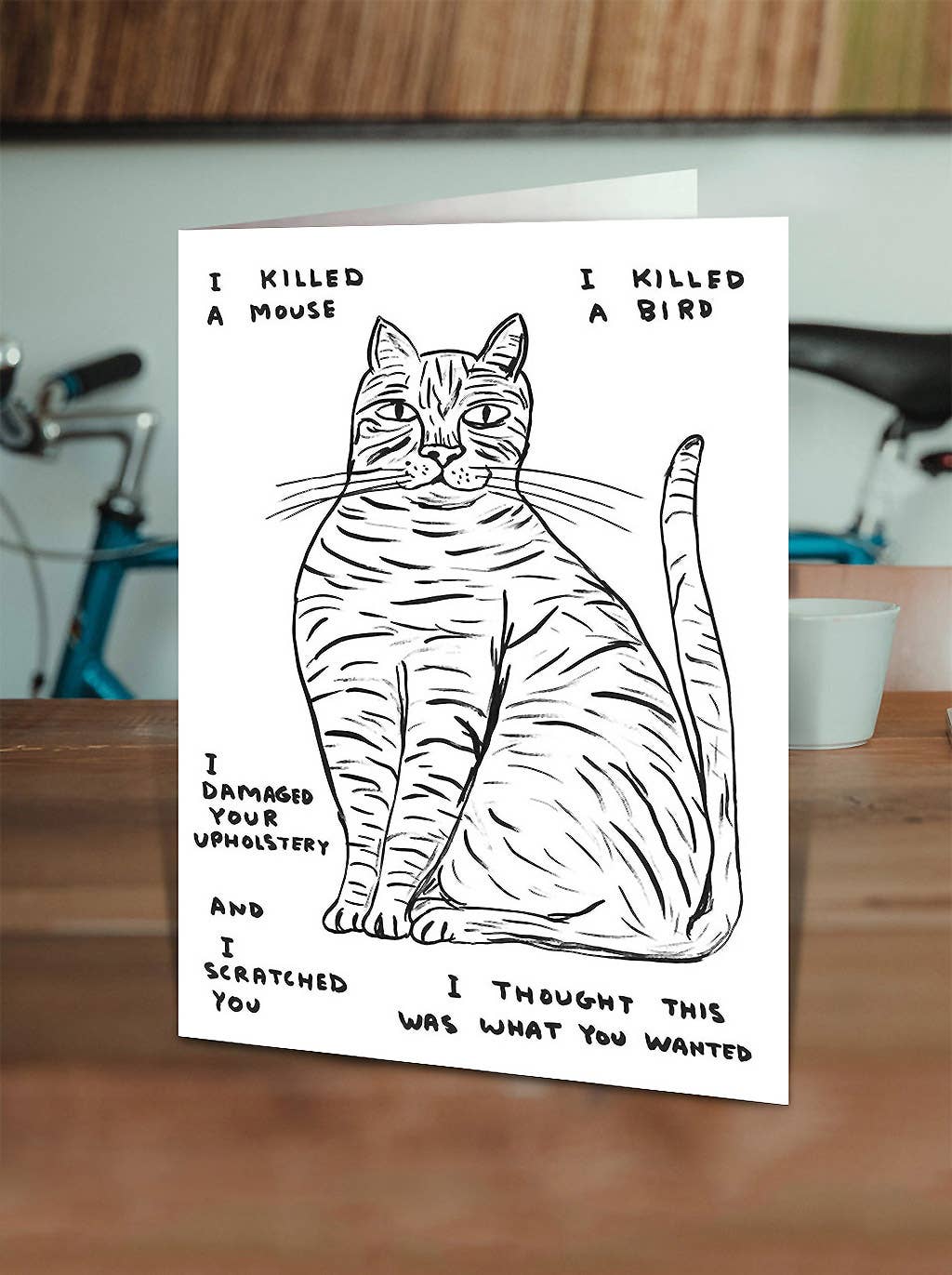 Funny Greetings Card By David Shrigley - I Killed A Mouse