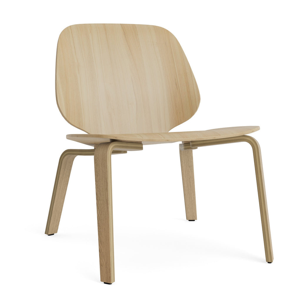 Wooden chair with a light finish on a white background