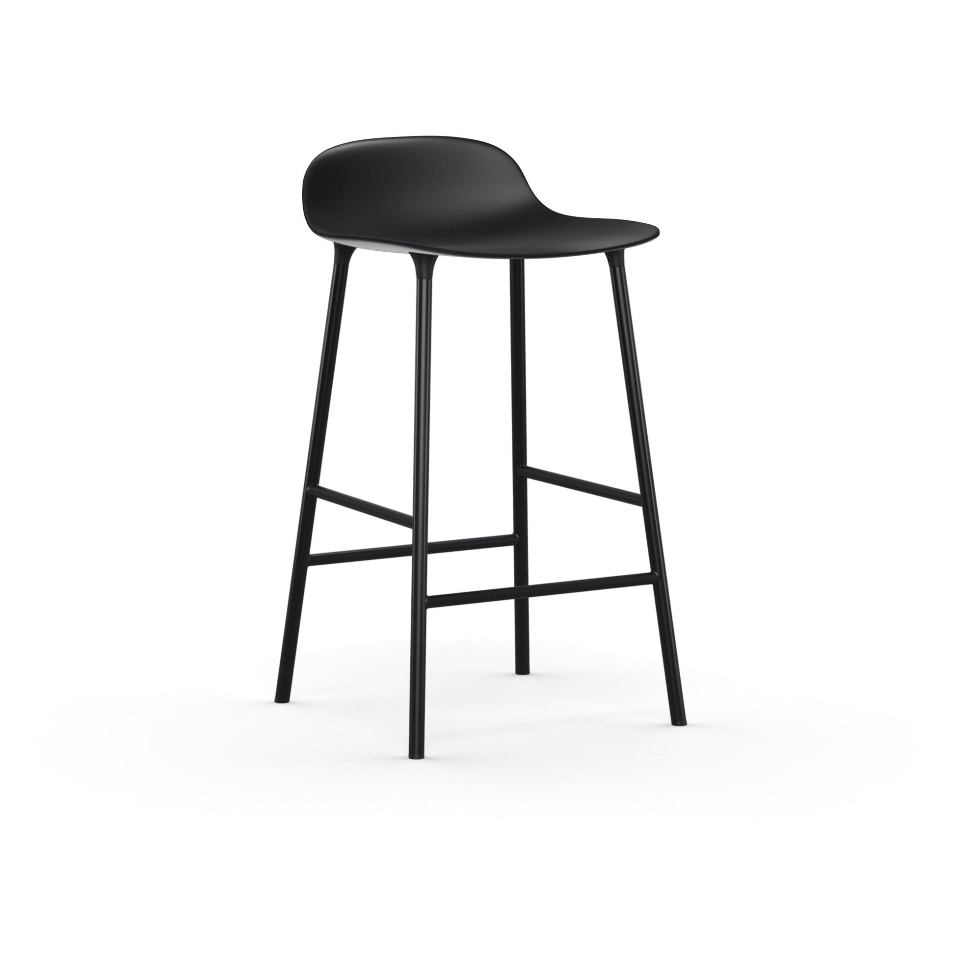Black bar stool on a white background