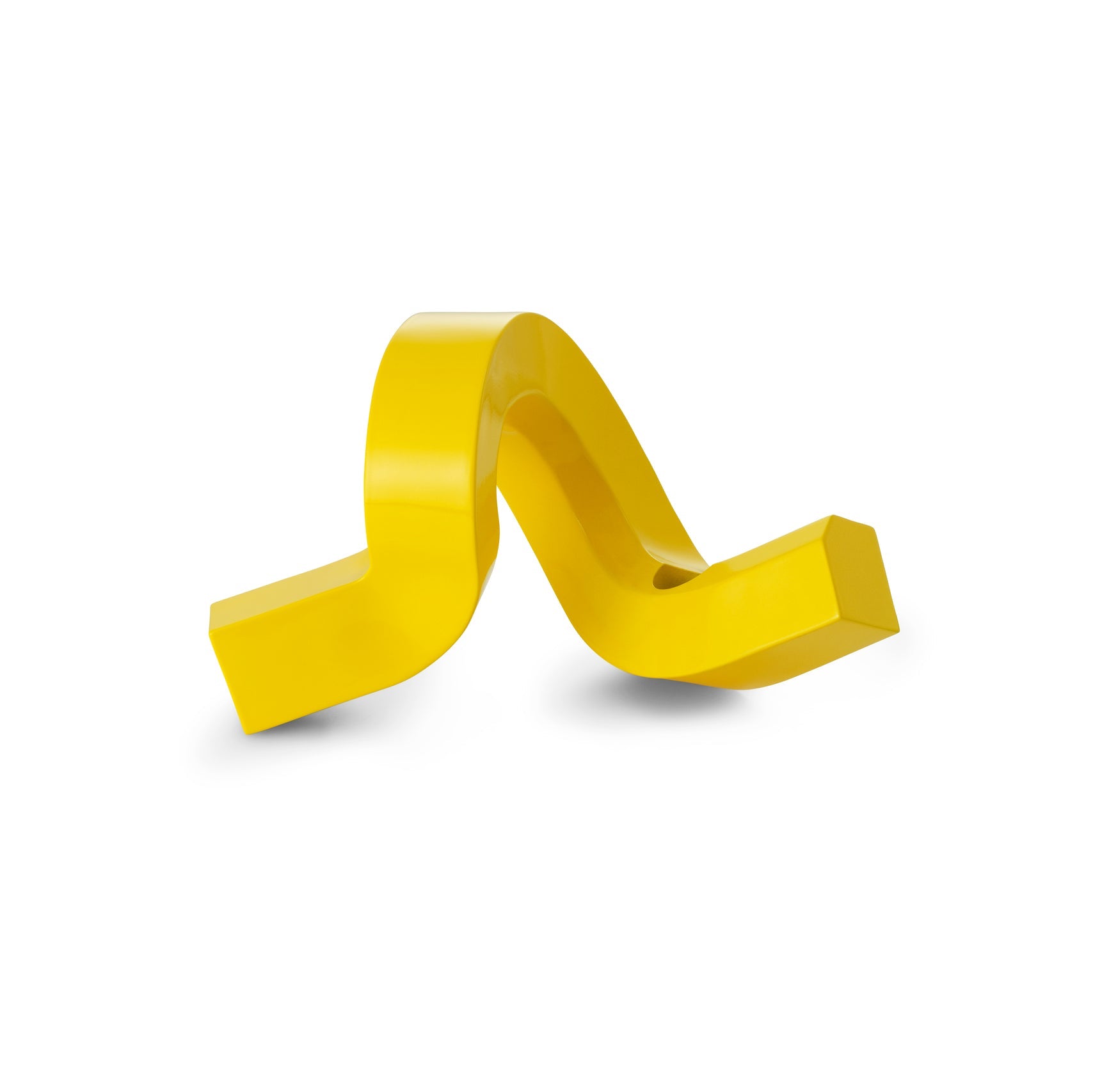 Yellow metal twisted candle holder