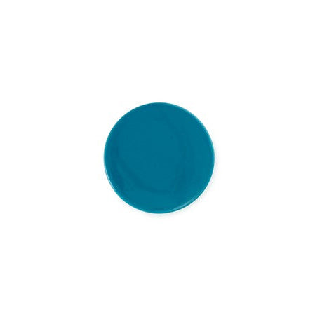 Teal circular object on a white background