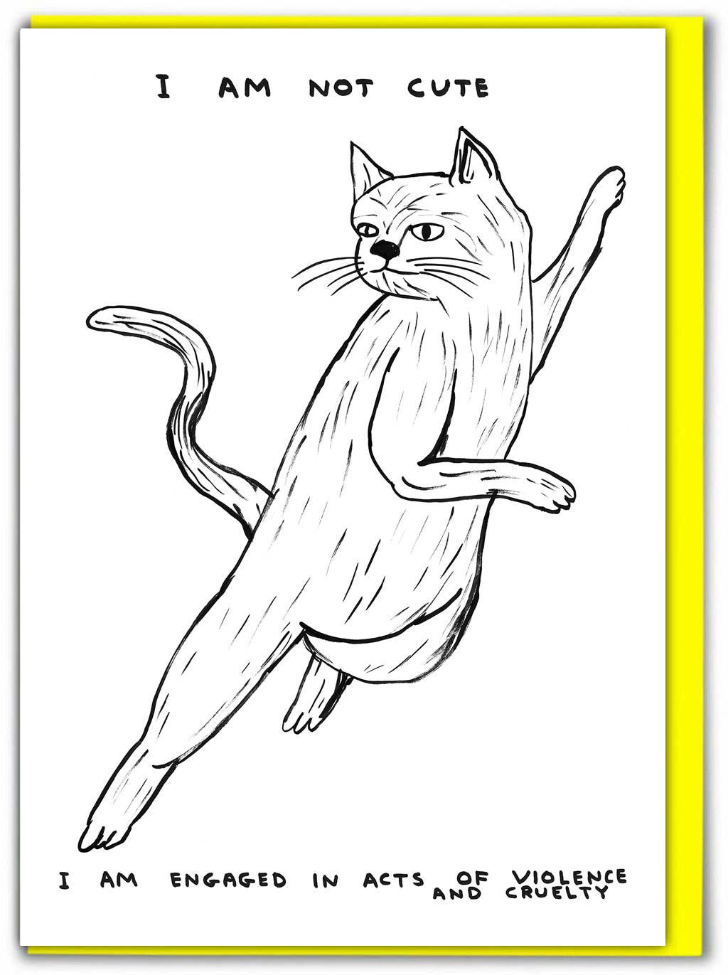 Funny Greetings Card - I Am Not Cute by David Shrigley