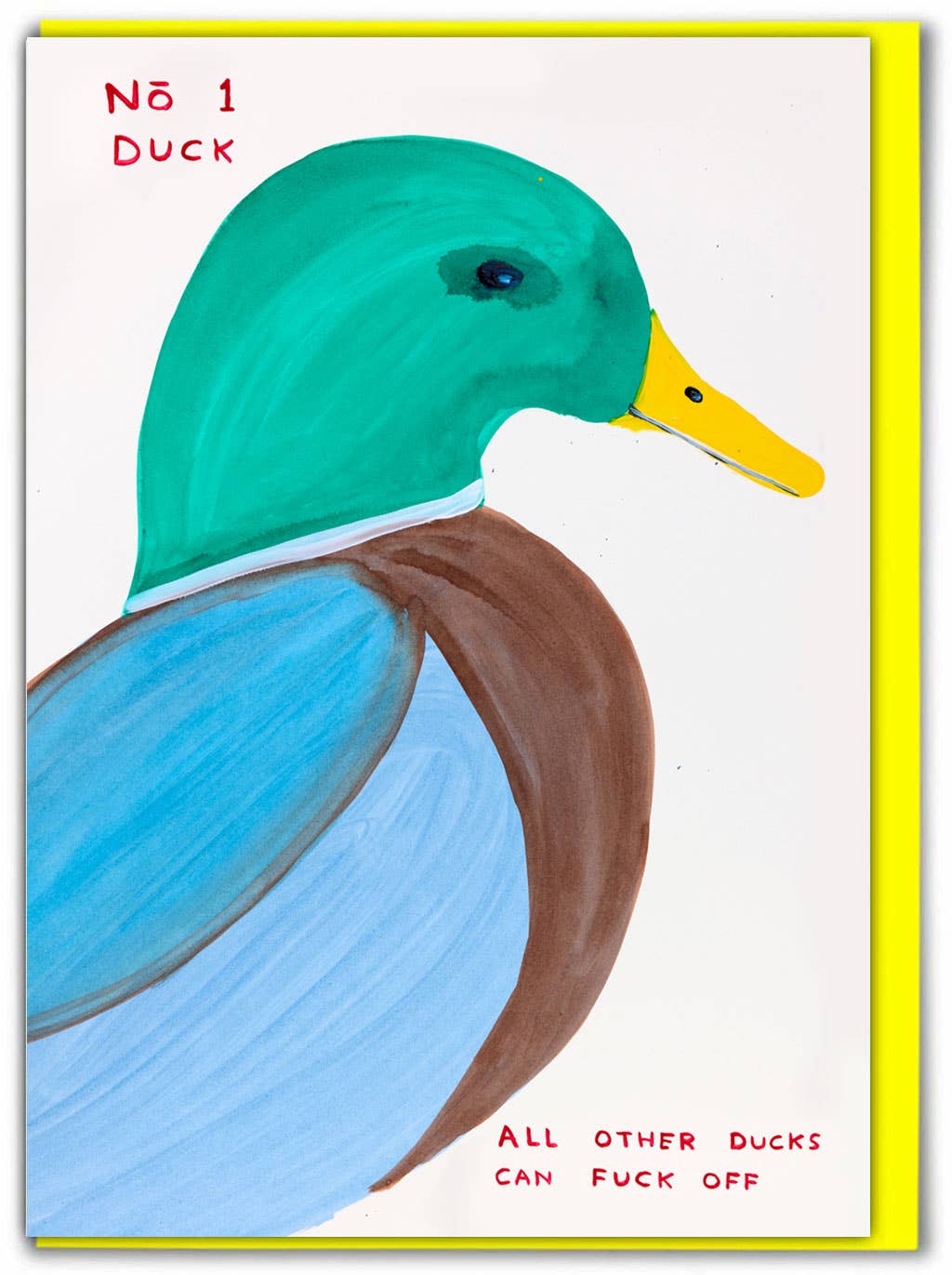 Funny Greetings Card - No. 1 Duck by David Shrigley