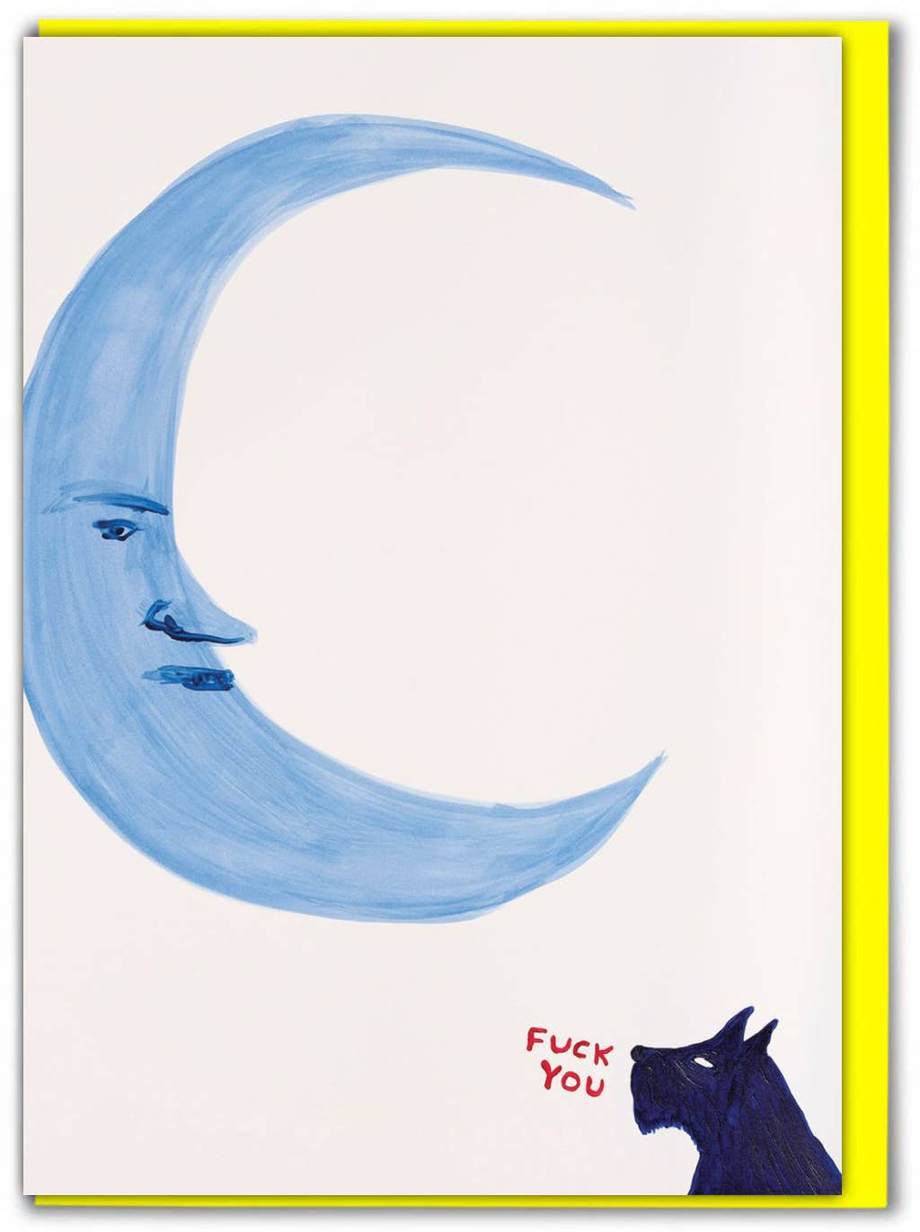 Sale Funny David Shrigley Greetings Card  - Fuck You Moon