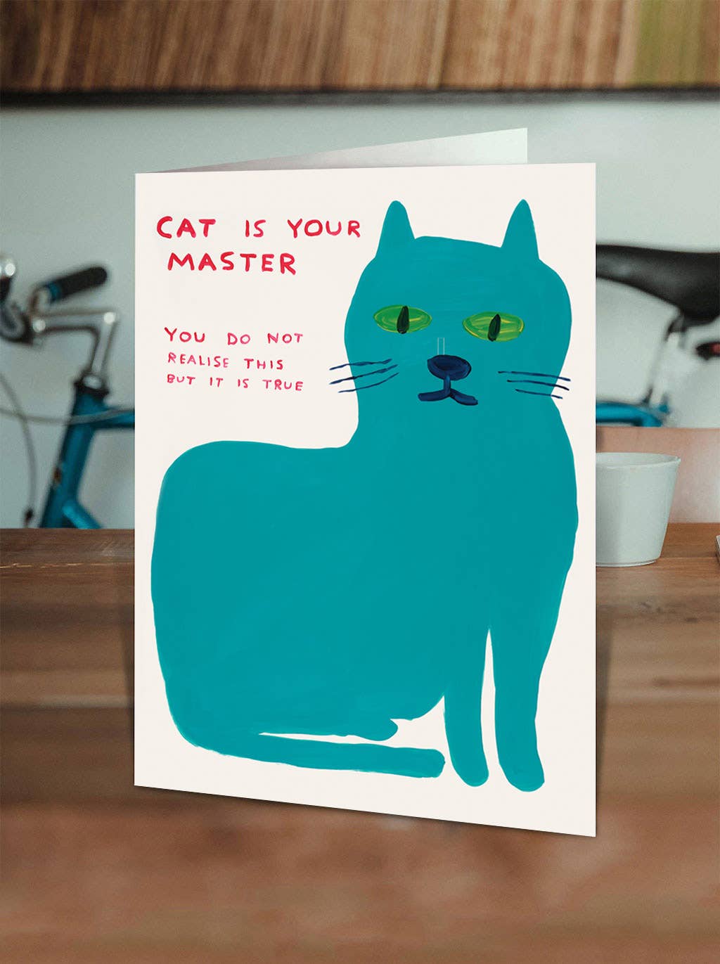 Funny Greetings Card By David Shrigley - Cat Master