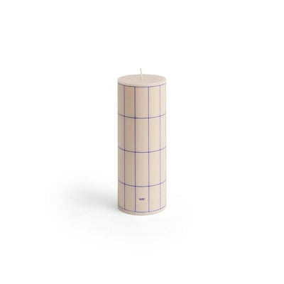 Cylindrical object with grid pattern on a white background