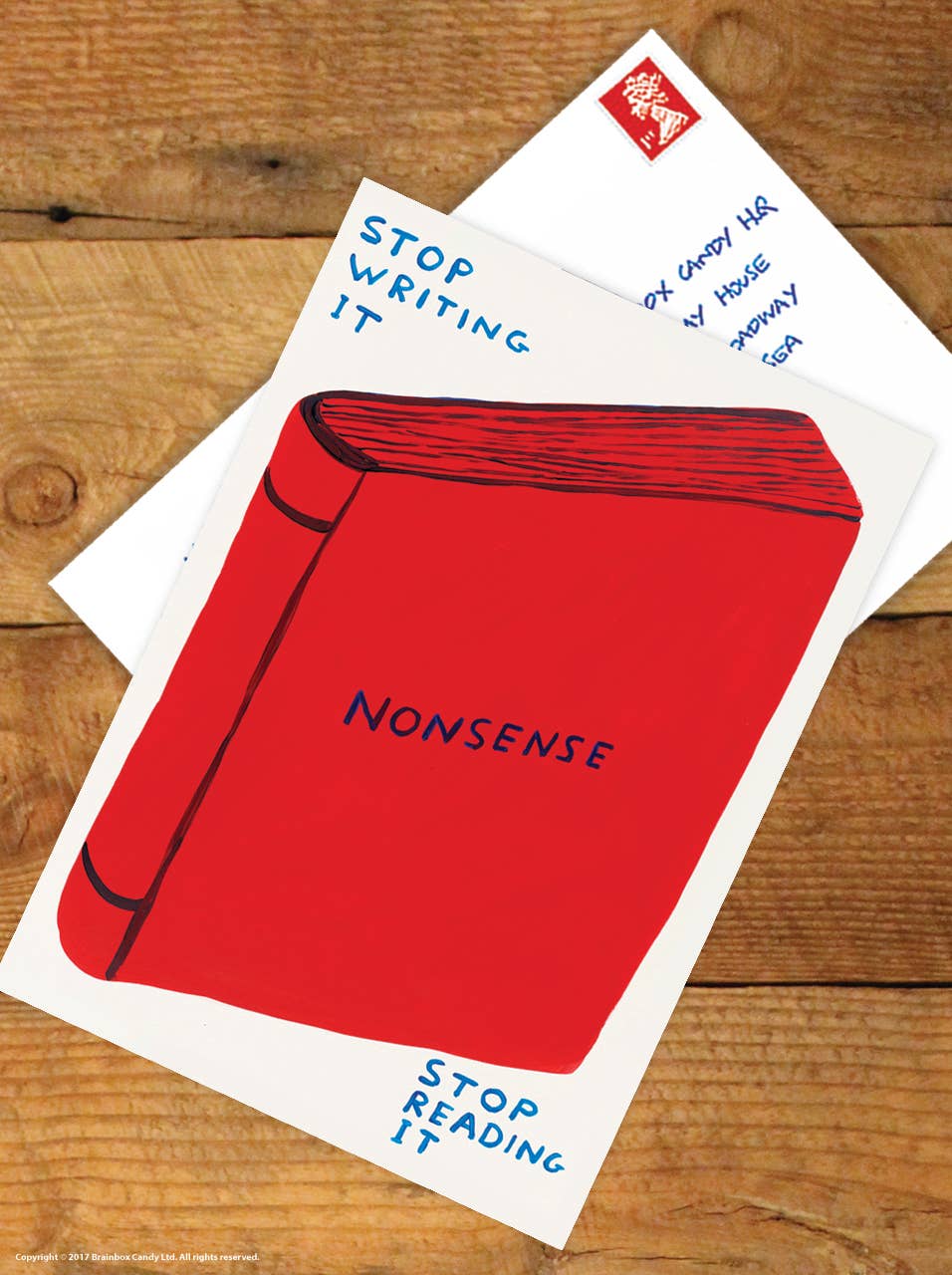 Funny A6 Art Postcard By Shrigley - Stop Writing Nonsense