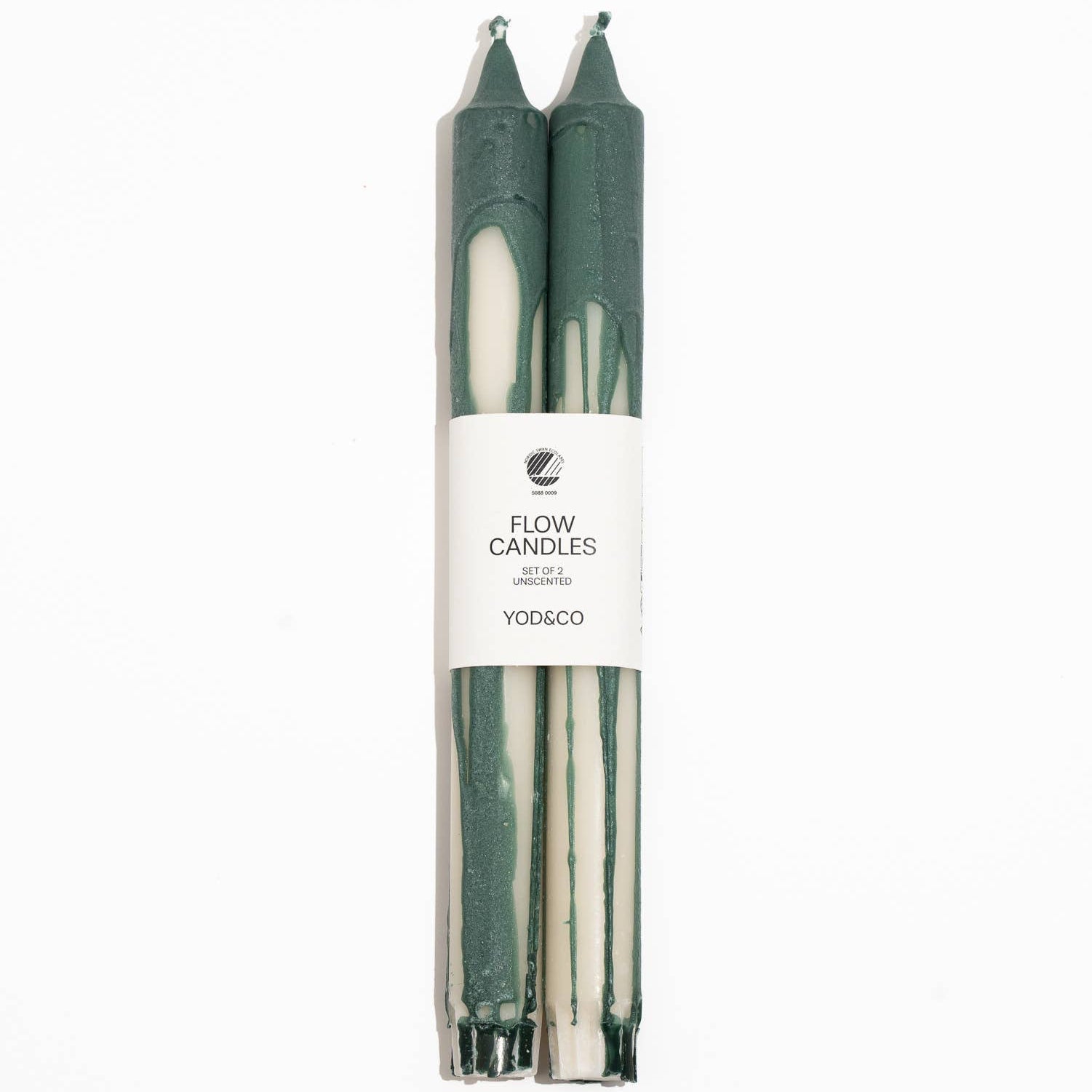 Green Candles on a white background