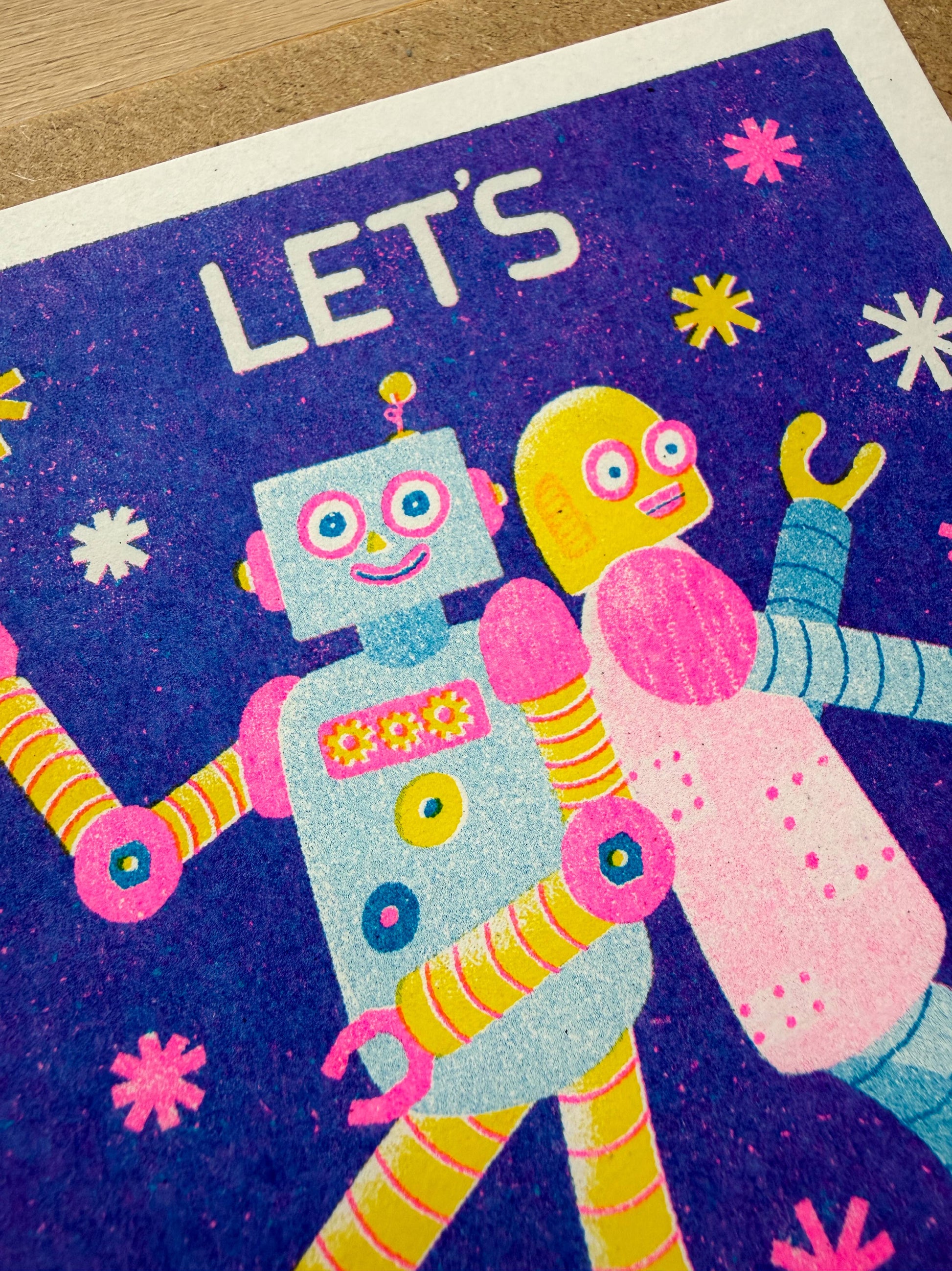 Let's Celebrate Risograph card