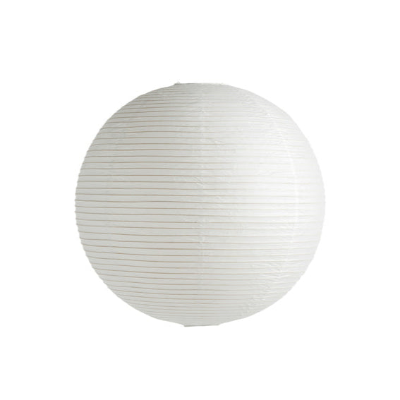 White spherical lampshade on a white background