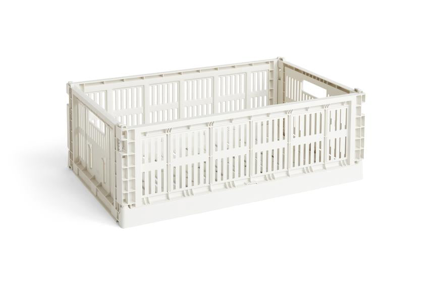 White storage crate on a white background