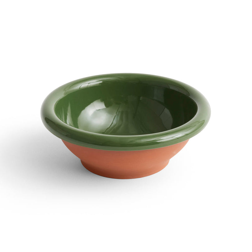 HAY Barro Salad Bowl Small, Green & Terracotta