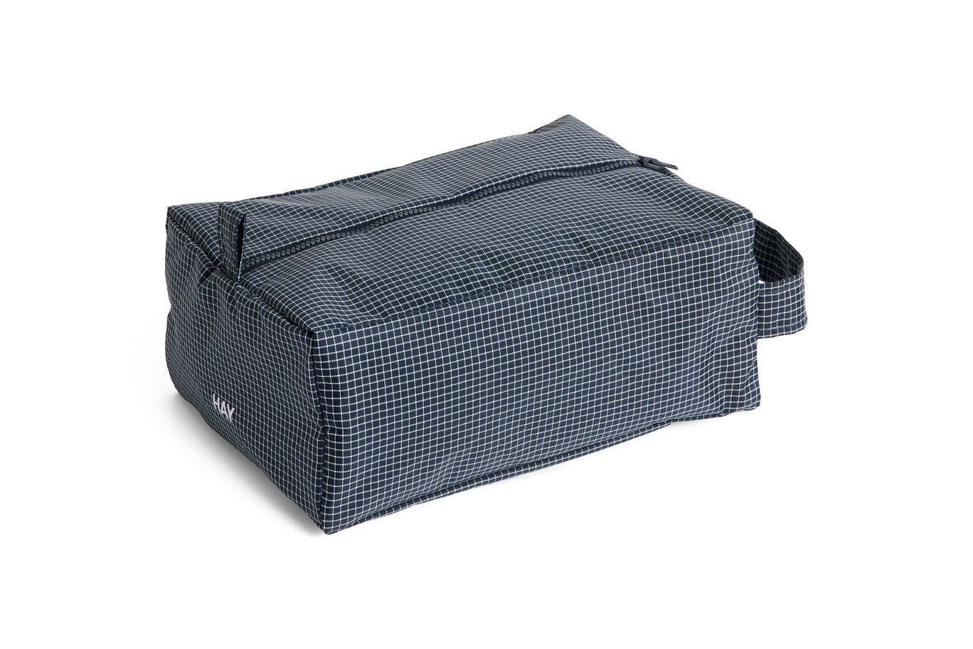Grid Wash Bag - Small, Blue