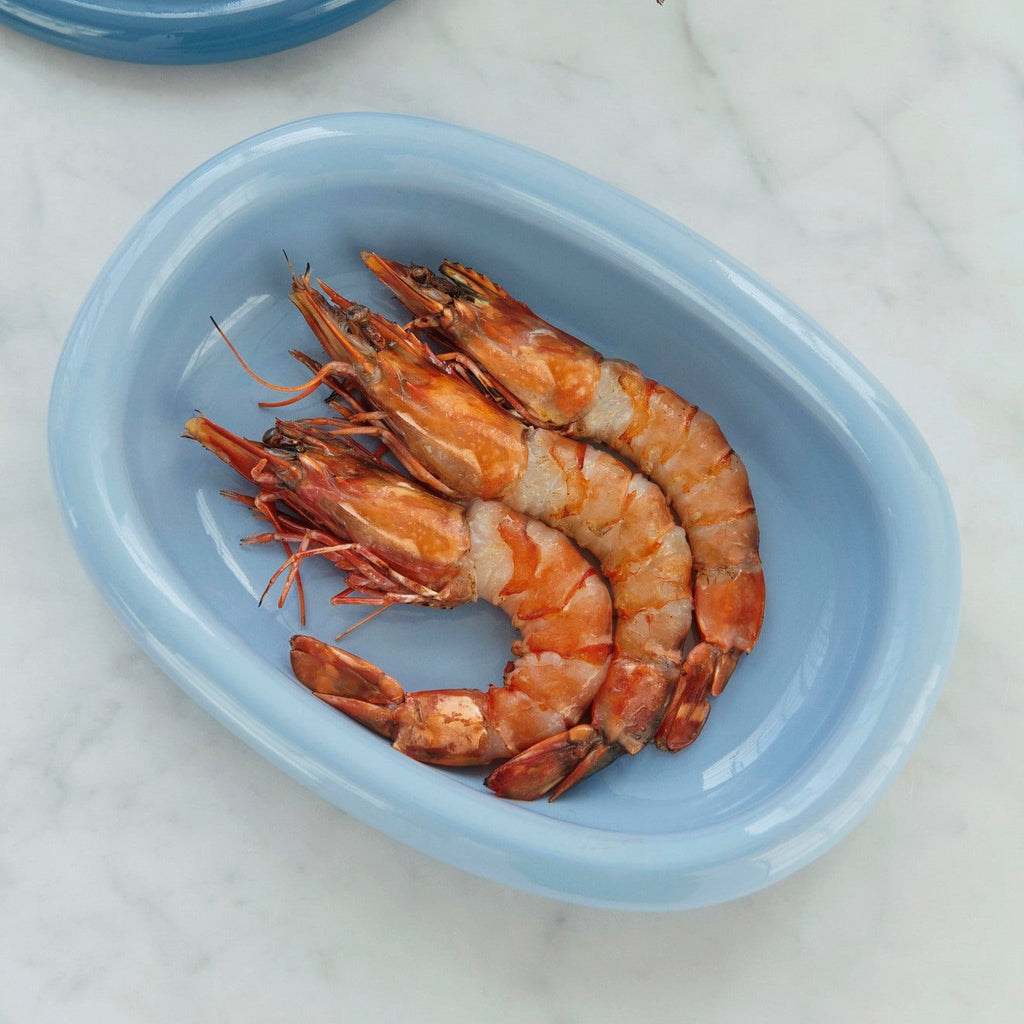 HAY Barro Dish Small in blue with shrimp - available at mooch-y