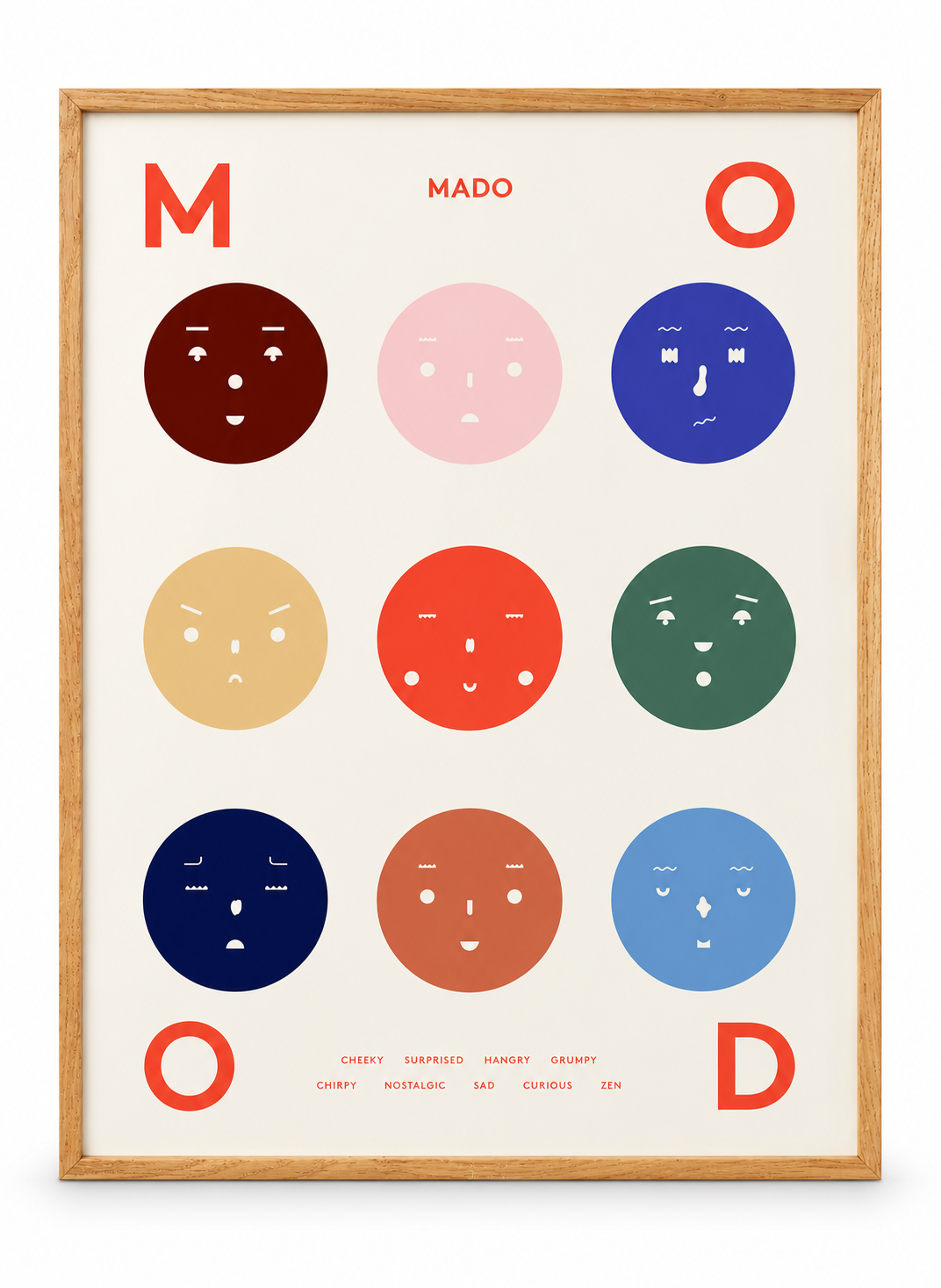 Nine Moods Print & Oak Frame - 70 x 100cm