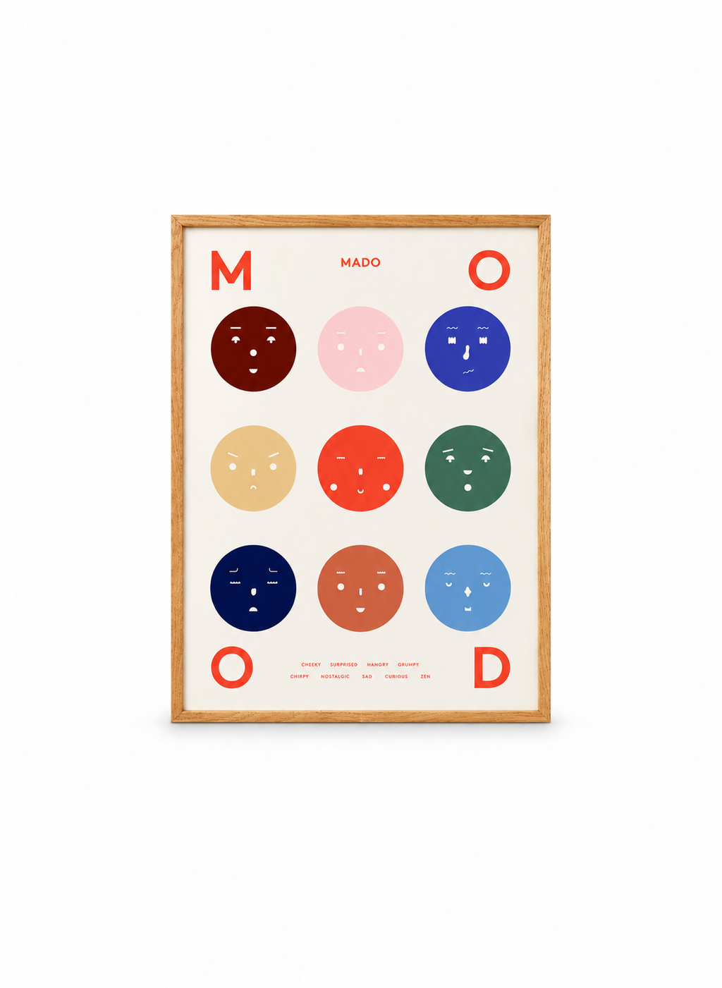 Nine Moods Print & Oak Frame - A4