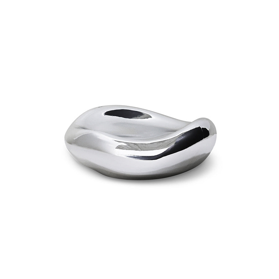 Silver bowl on white background