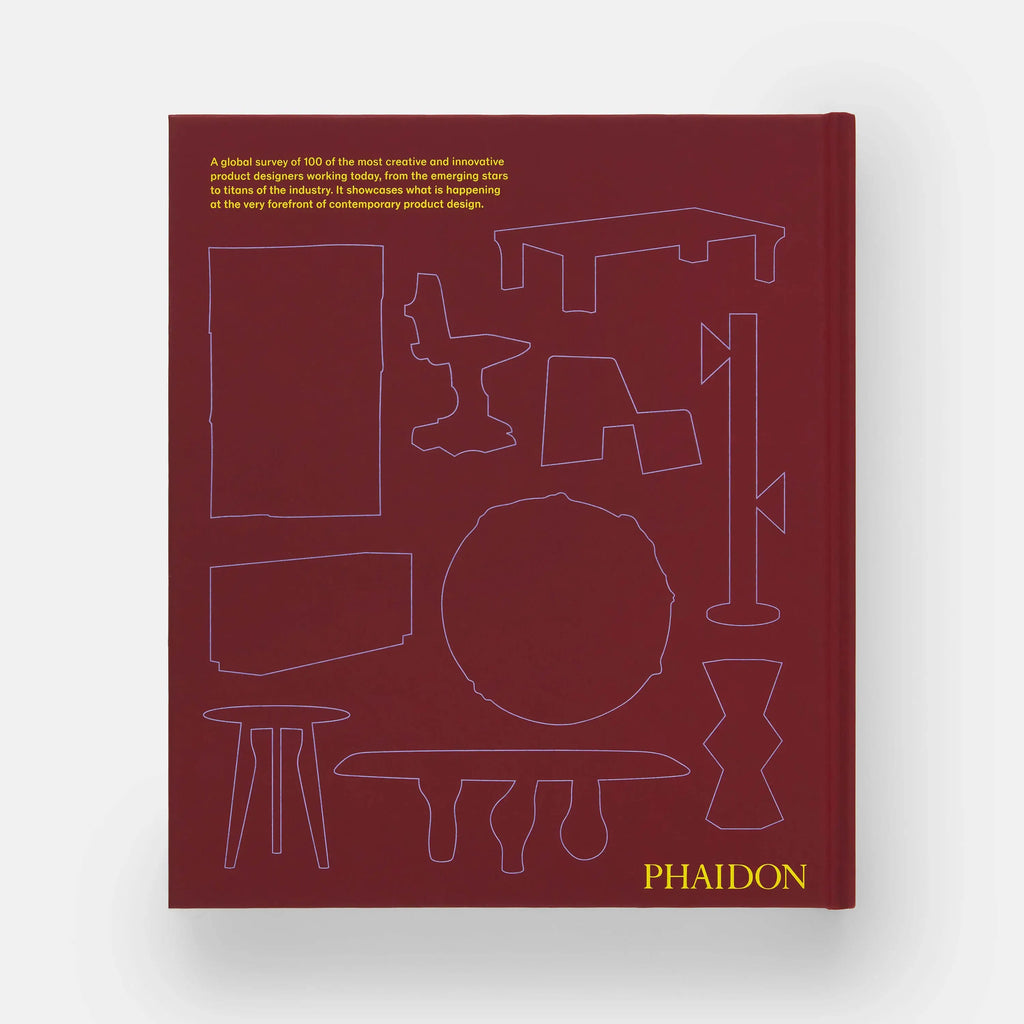 Book cover with line drawings of furniture and 'Phaidon' branding on a white background