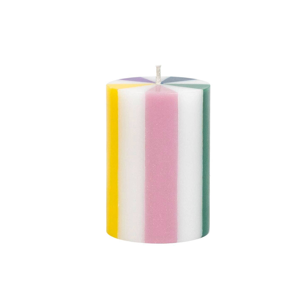 Short multicolour pillar candle