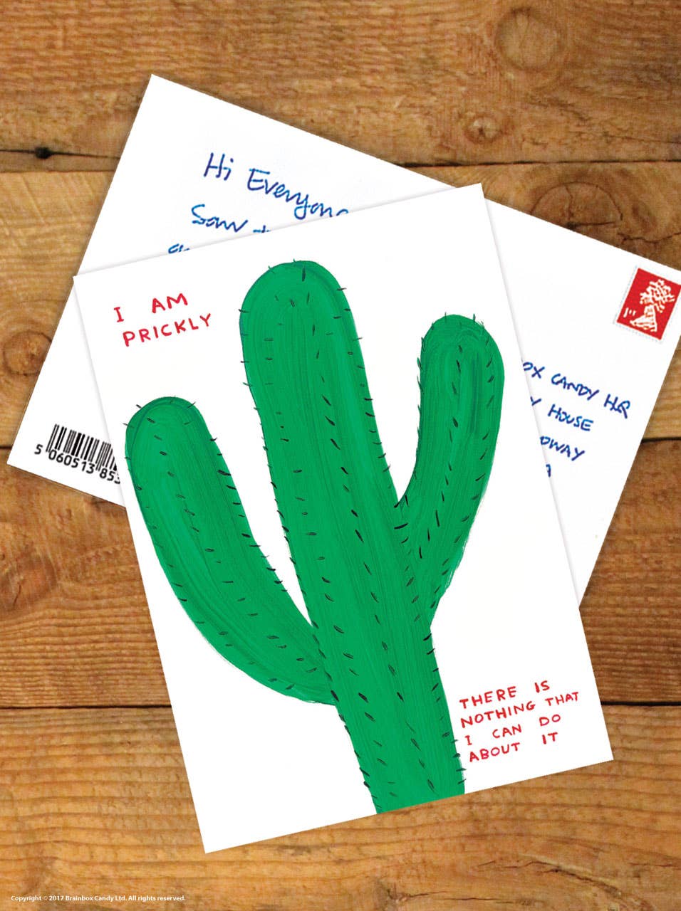 Funny A6 Art Postcard By David Shrigley - I Am Prickly