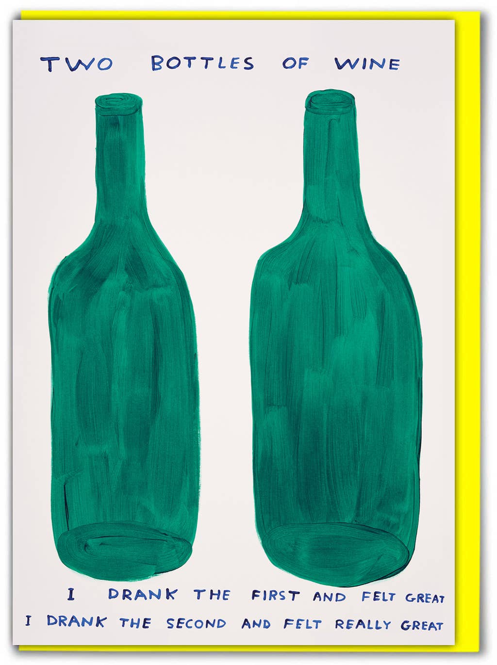 Funny Greetings Card By David Shrigley - Two Bottles of Wine