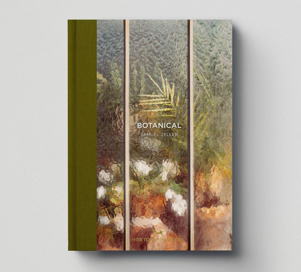 Book cover with botanical design and text on a gray background