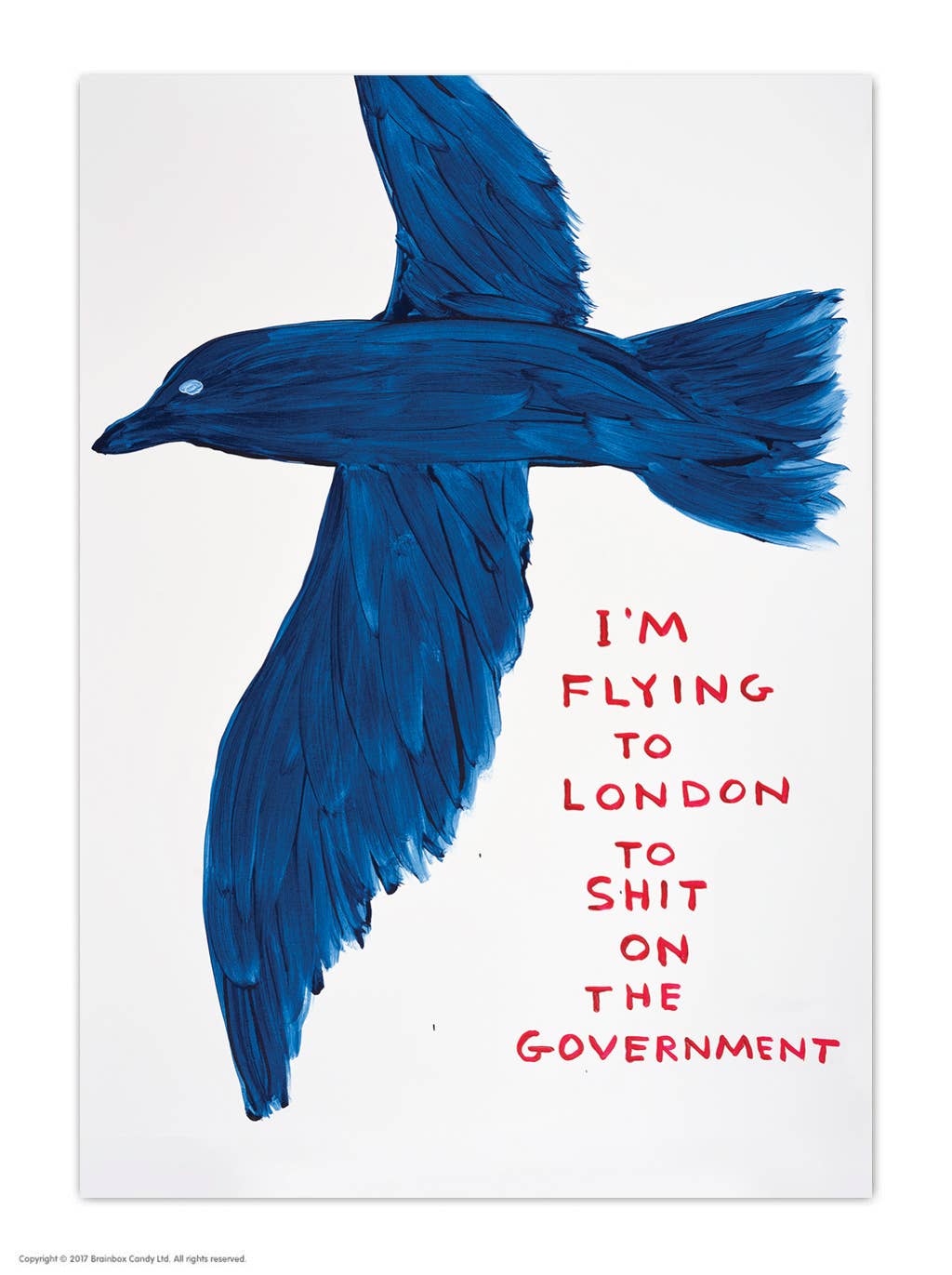 Funny A6 Art Postcard By David Shrigley - Shit On Government