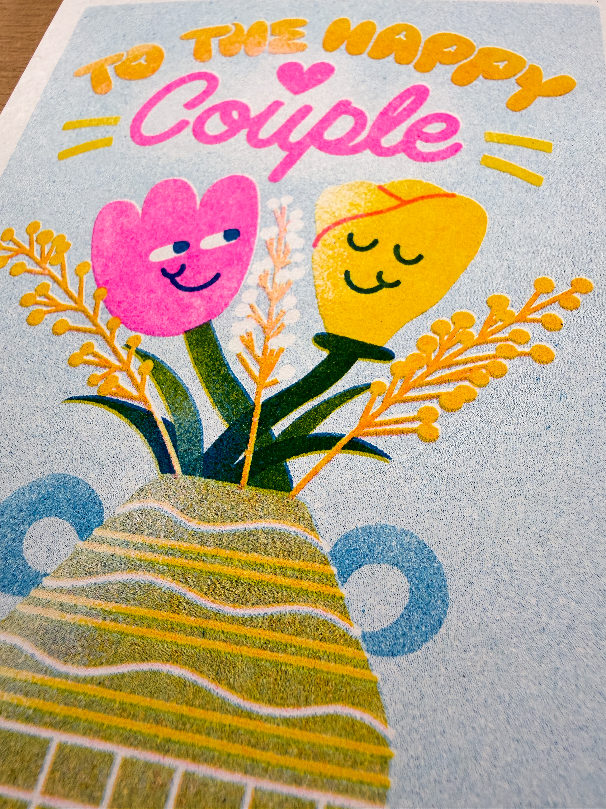 To The Happy Couple Risograph Card