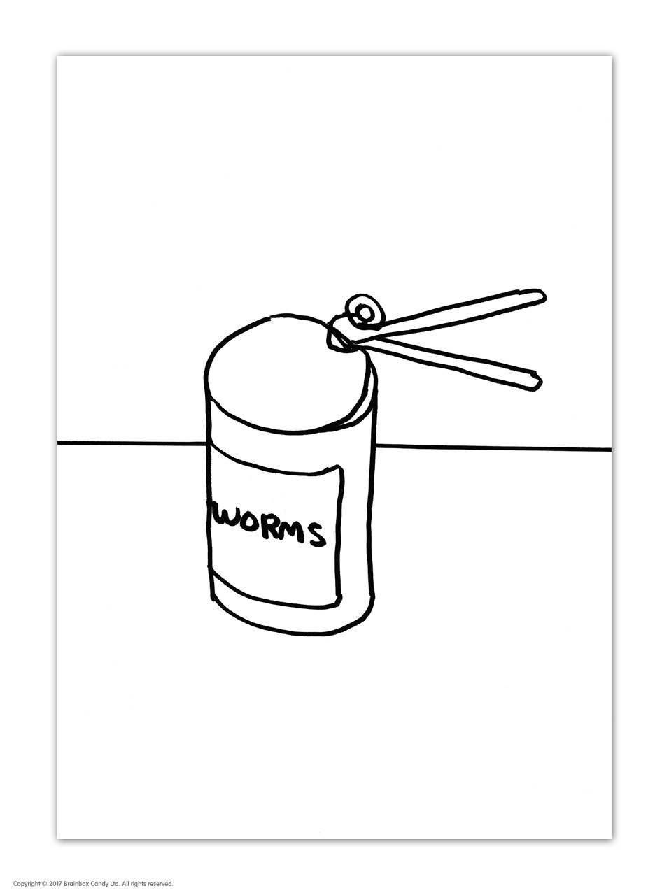 Funny A6 Art Postcard By David Shrigley - Worm