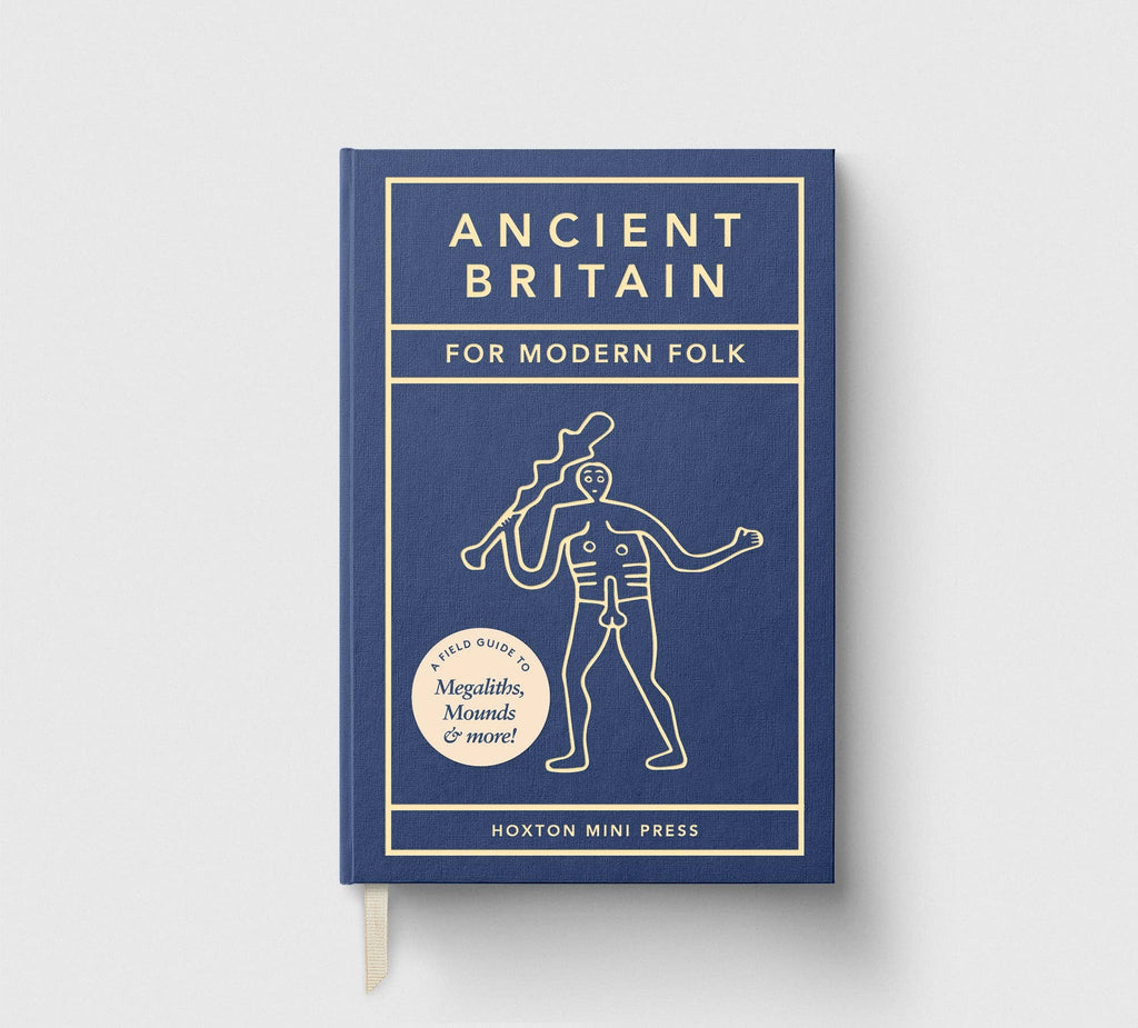 Book titled 'Ancient Britain for Modern Folk' with a blue cover and gold text on a white background