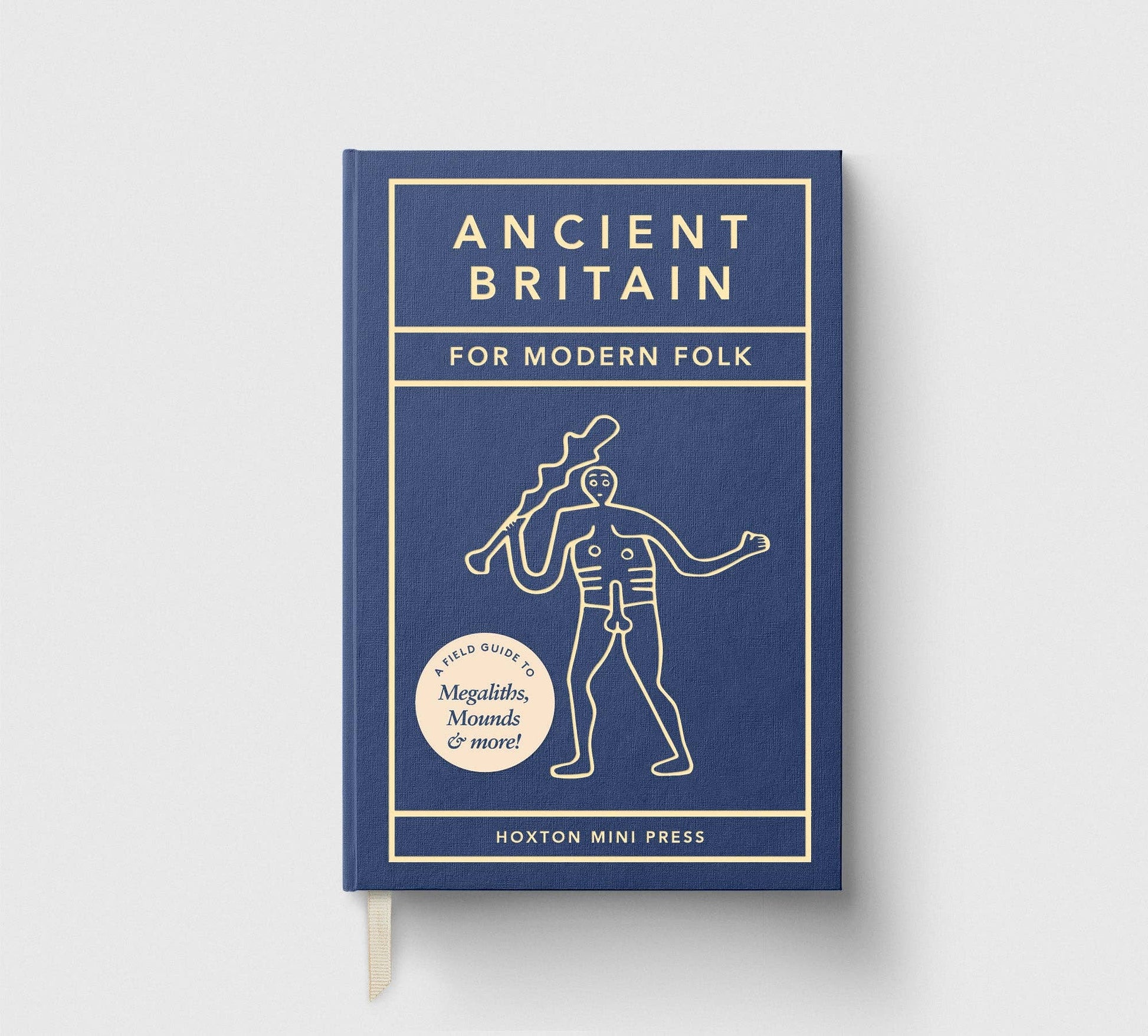 Book titled 'Ancient Britain for Modern Folk' with a blue cover and gold text on a white background