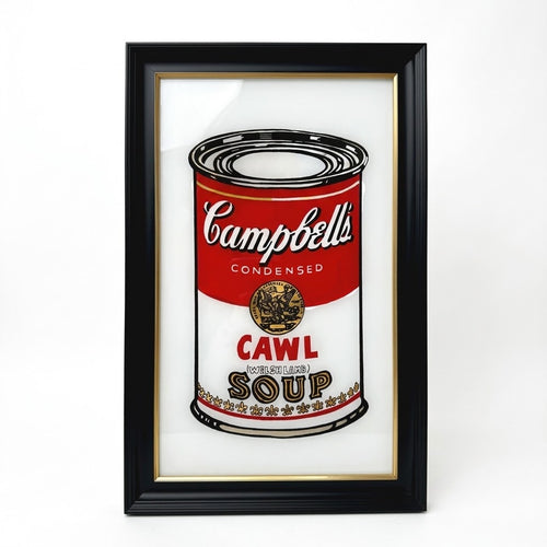 'Cawl Soup Can' Gilded Glass Screen Print by Jason Davies